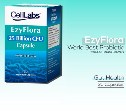 CellLabs EzyFlora Advanced Probiotic Supplement 25 Billion CFU