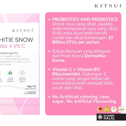 KITSUI Whitie Snow ProBiotic + PreBiotic + Vitamin C 17S - flawlesseternalbeauty