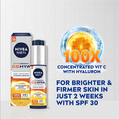 NIVEA FOR MEN Extra Bright C & HYA Age Defense Vitamin Serum