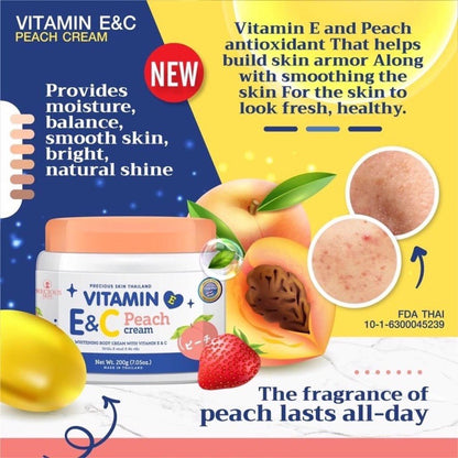 Precious Skin Thailand Vitamin E and C Peach Whitening Cream