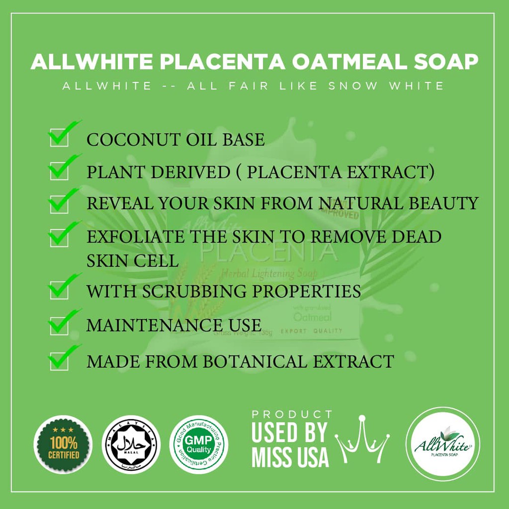 AllWhite PLANT Placenta Oatmeal Soap